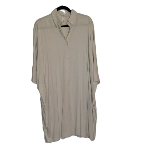 lululemon athletica Bone Perfectly Poised Belted Shirt Dress Size 8 - Picture 4 of 5